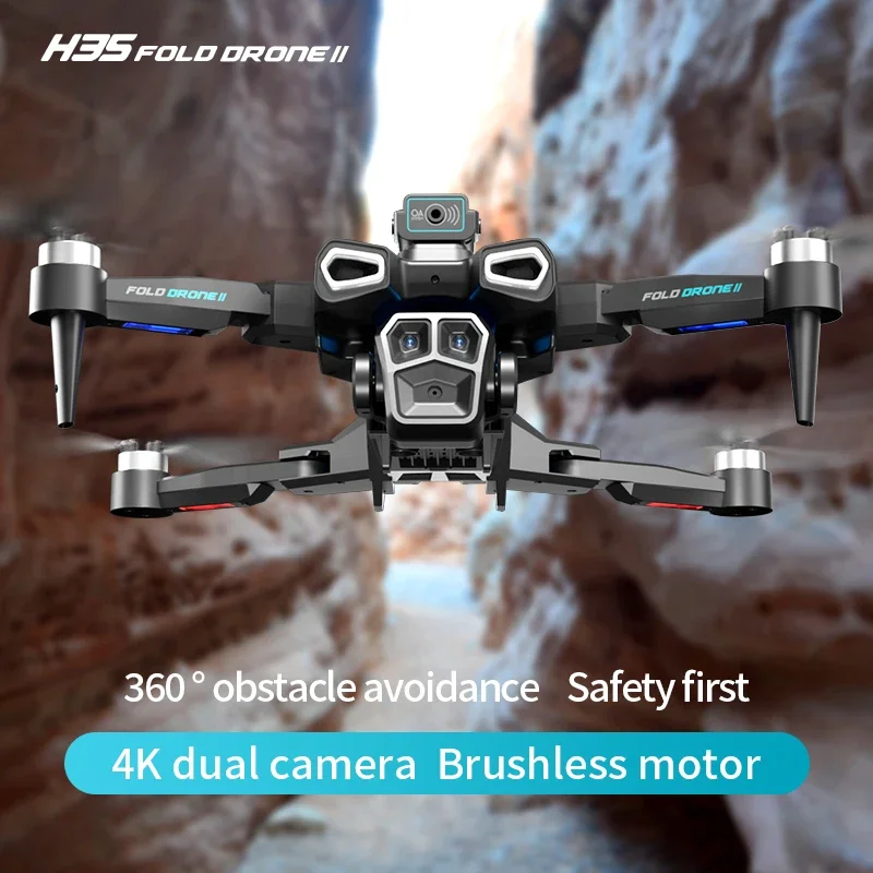 H35 Max RC 4K HD Camera Drone 2.4G WIFI Fold 360 Obstacle Avoidance Bidirectional Regulation Professional Quadcopter Kids Toys