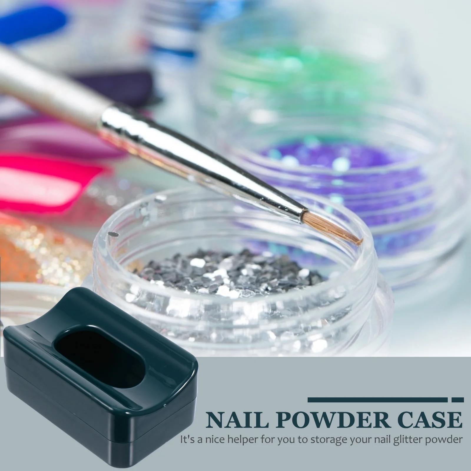 

1pc Glitter Storage High-Quality Plastic Portable Powder Container For Diy Salon Supplies Nail Art Nail Salon Supplies