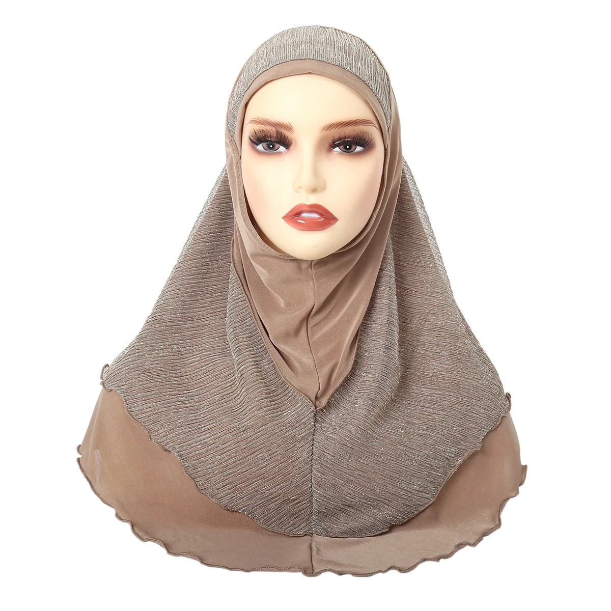 

Мусульманский женский тюрбан для Ид, готовый к использованию, мгновенный хиджаб, цельный платок Амира, шаль, головной убор для молитвы, арабский платок-хиджаб с полным покрытием