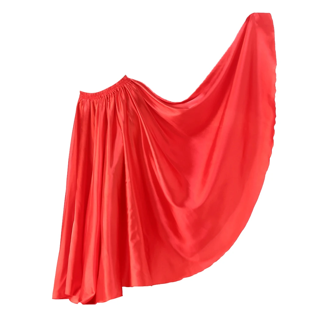 Belly Dance Costume Oriental Luxury Satin Full Circle Skirt Casual Elastic Waist Dress for Halloween Show