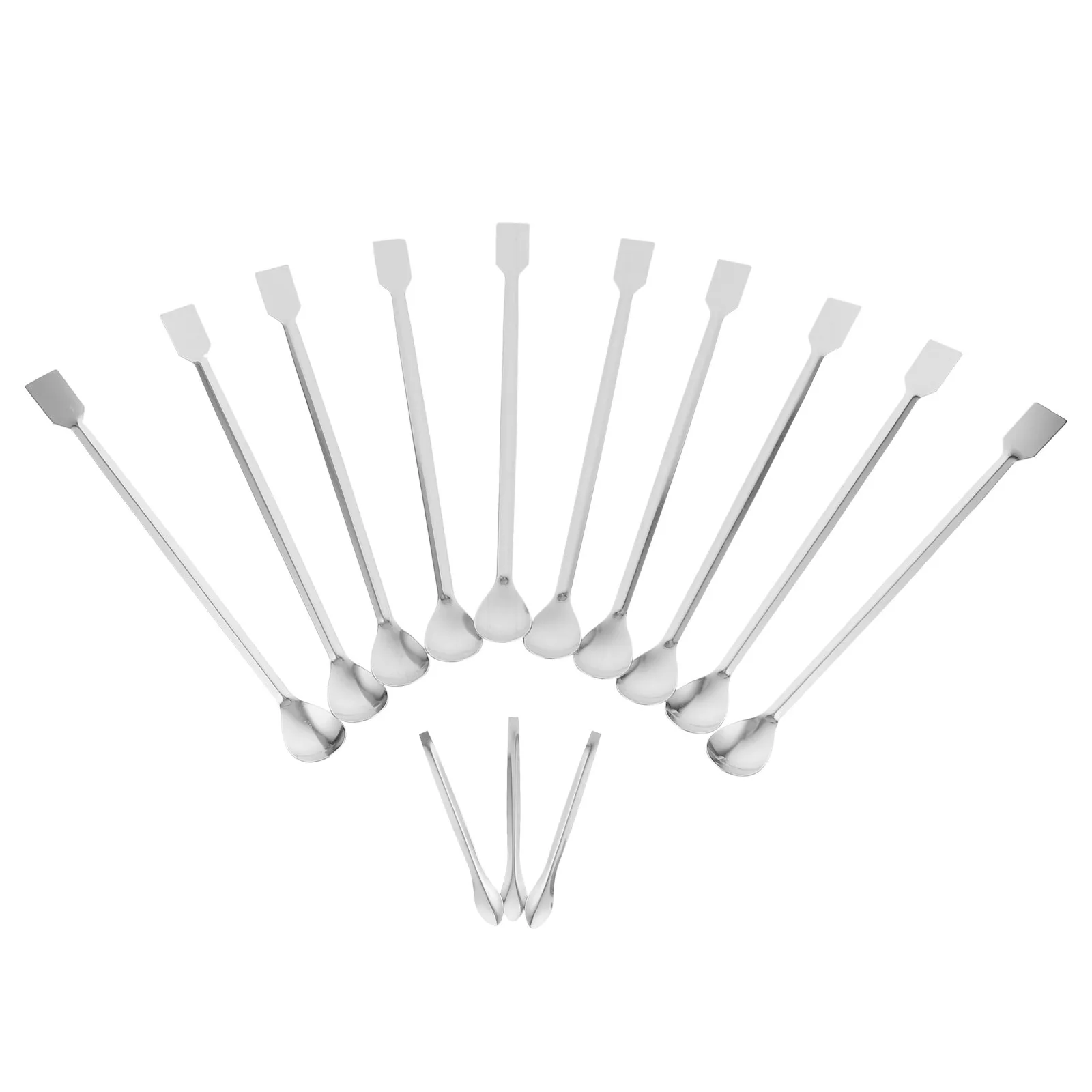 

Набор из 13 ложек для отбора проб из нержавеющей стали: прочные двусторонние мерные ложки, многофункциональные ложки для смешивания, лабораторные ложки для медикаментов