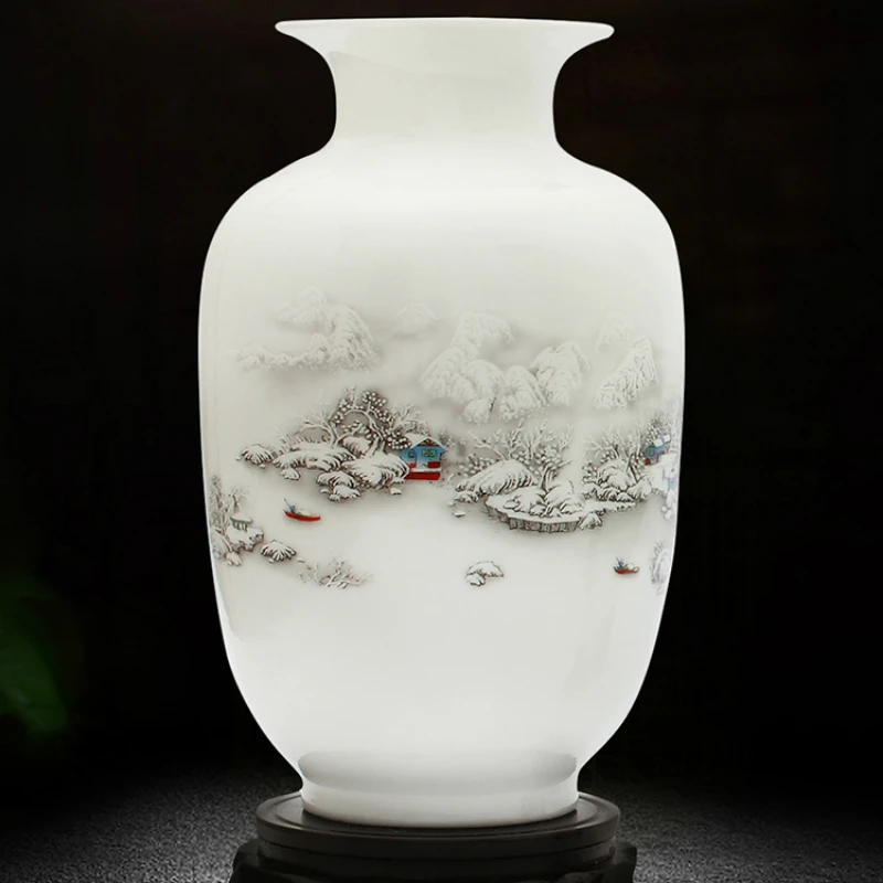 Jingdezhen Ceramic Vase Vintage Chinese Traditional Vases Home Decoration Animal Vase Fine Smooth Surface Furnishing