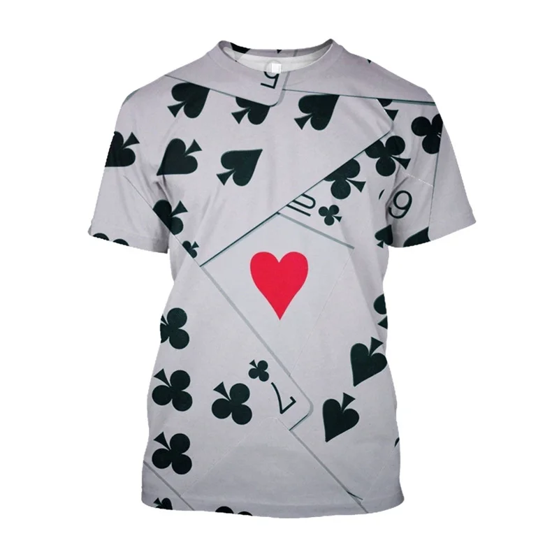 Męska koszulka z nadrukiem 3D z grafiką do pokera Kasyno Streetwear Poker Gra Tshirt Moda Oversize Odzież męska z krótkim rękawem