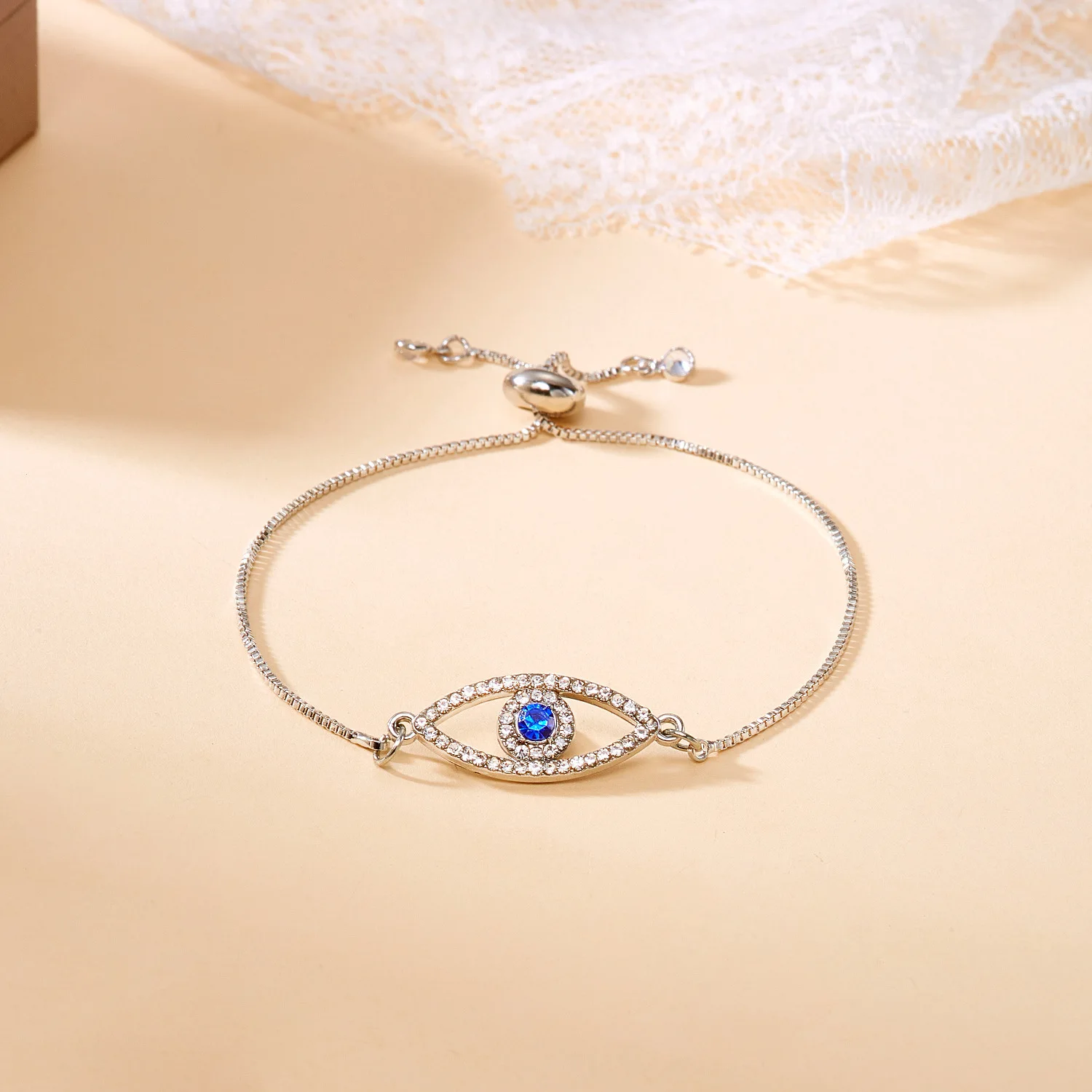 Pulsera turca de circón para mujer, pulsera de mal de ojo azul, diamantes de imitación, brazalete turco de ojos malvados de la suerte, joyería de buena suerte y riqueza