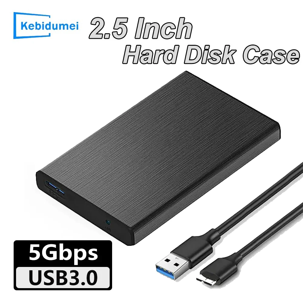 5Gbps 2.5 Inch Hard Disk Case SATA to USB 3.0 External Hard Drive Enclosure 4TB Supports 7mm 9.5mm SATA SSD HDD Box For Laptop