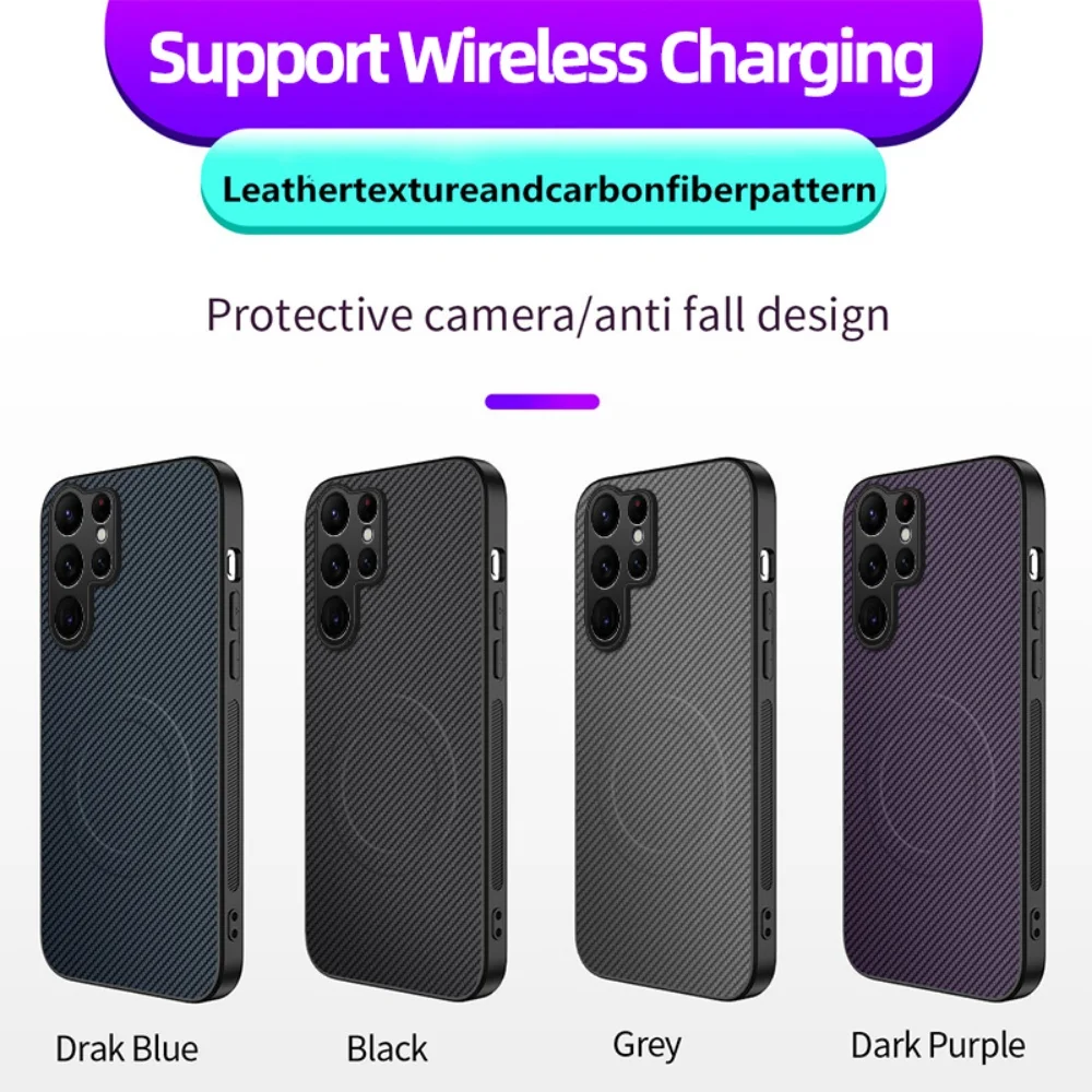 Luxus Matte Carbon Faser Magnetische Für Magsafe Rüstung Telefon Fall Samsung S26 Ultra S25 S24 FE S23 S22 Plus S21 S20 FE A56 A36 A26 – Detail 14