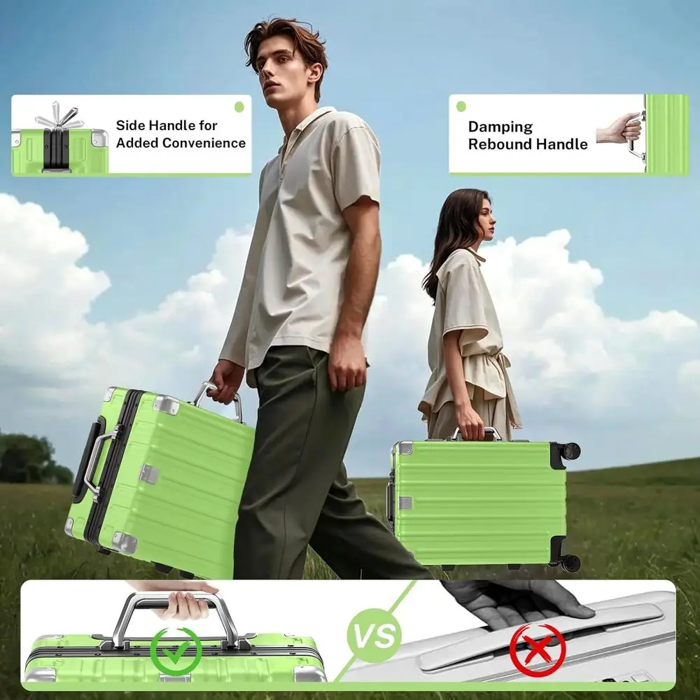 حقيبة دوارة معتمدة من TSA مقاس 28 بوصة مع غلاف صلب من مادة PC+ABS للسفر #5