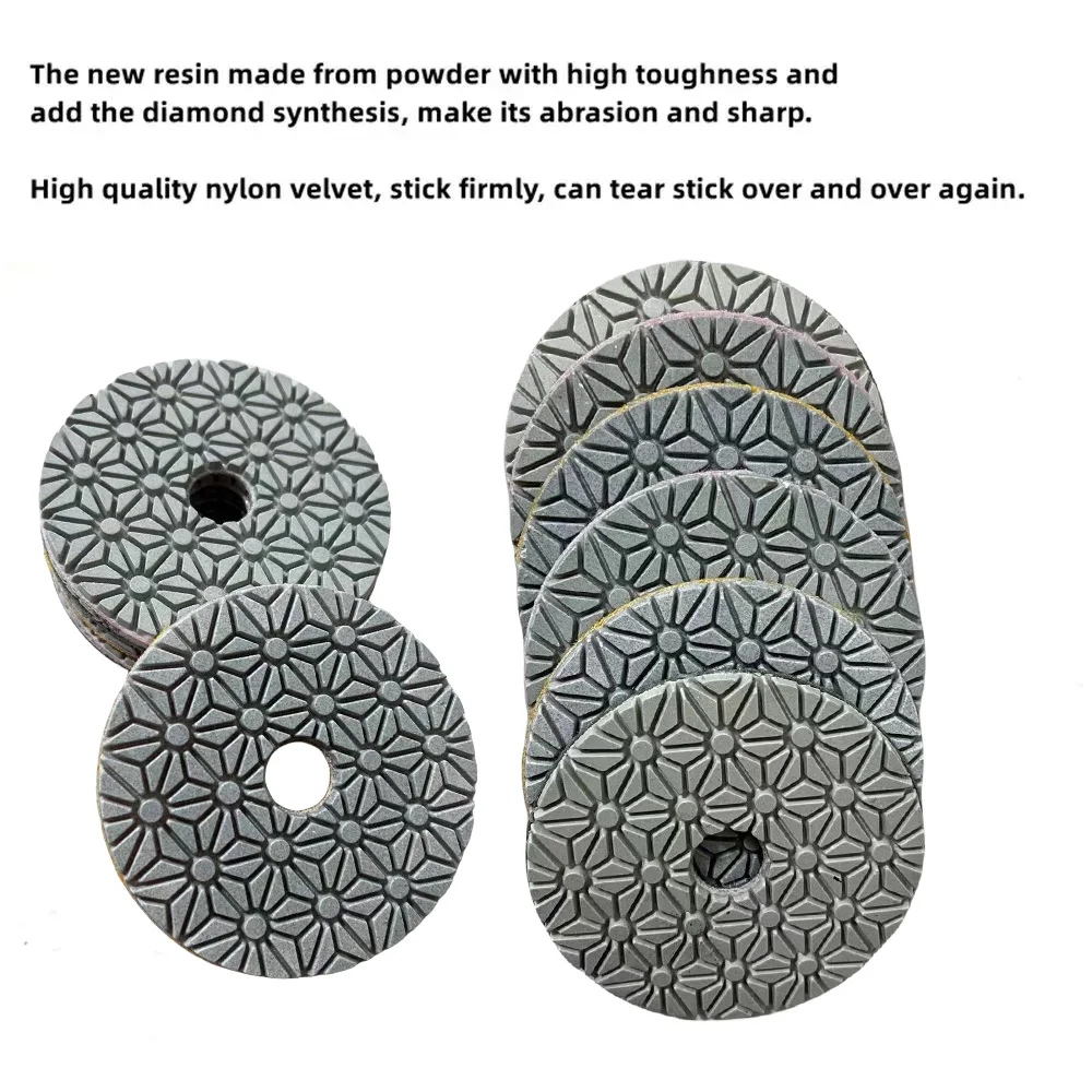 3pcs/set Flexible Wet & Dry Polishing Pads For Stone Marble Tile Polishing Pads