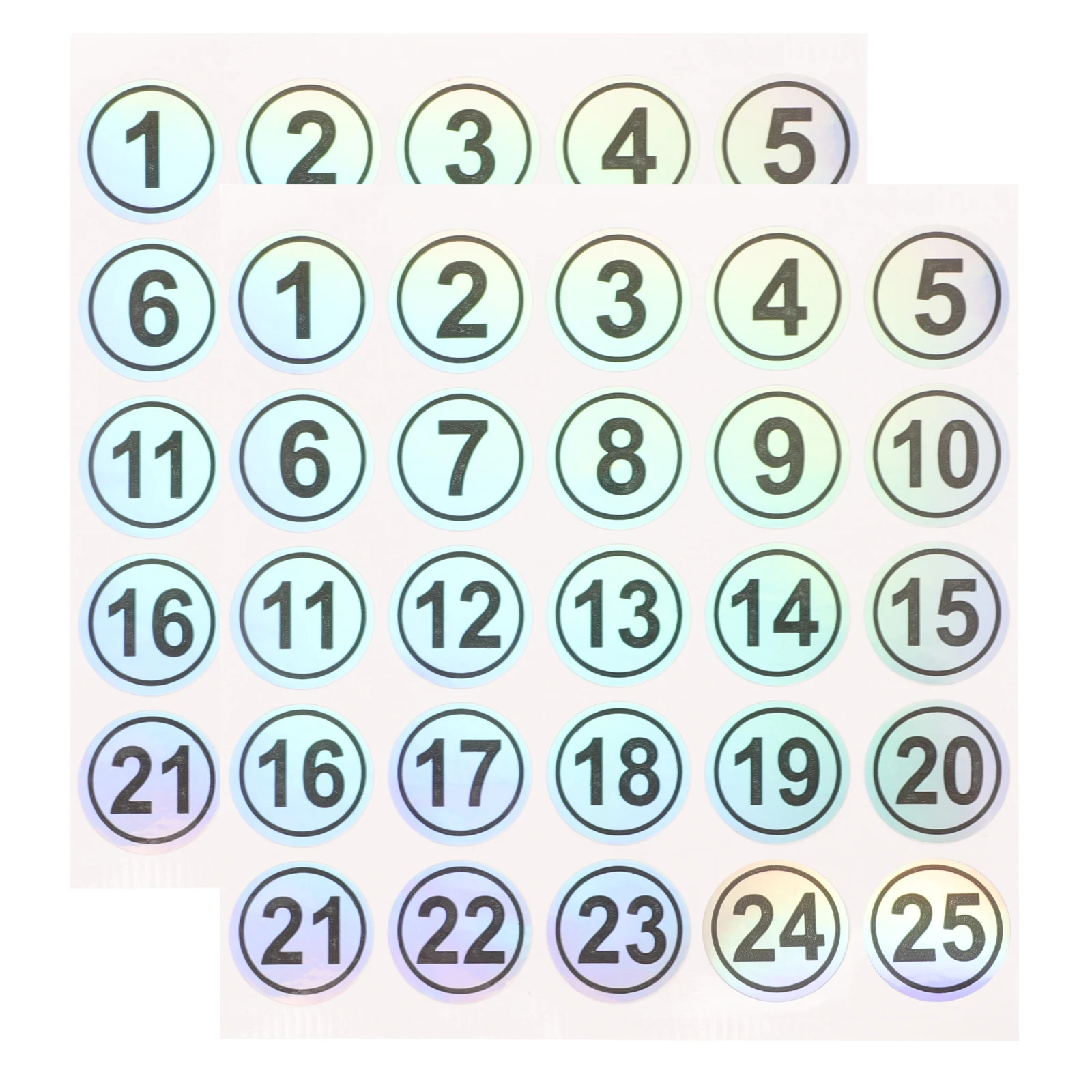 

2 Sheets Pvc Waterproof Round Number Stickers Adhesive Classification Labels Digital Sign Self Adhesive Number Label