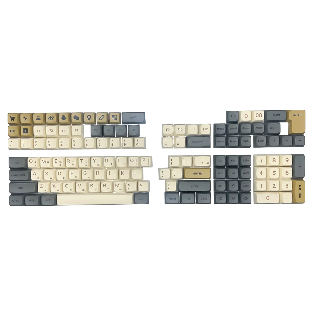

128 клавиш, мерцающие колпачки для клавиш XDA, высота, PBT, сублимационная краска, корейская для механической клавиатуры AULA F75 Ajazz Akko Fun60 Pro, игровой ПК