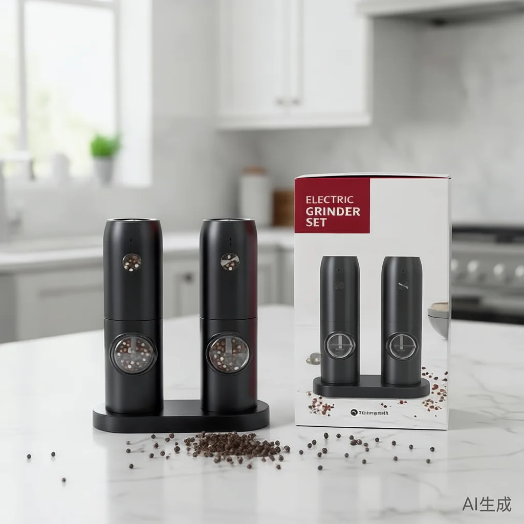 

Электрический набор мельниц для соли и перца с зарядной базой и светодиодной подсветкой, автоматическая мельница для специй и трав с регулируемой грубостью