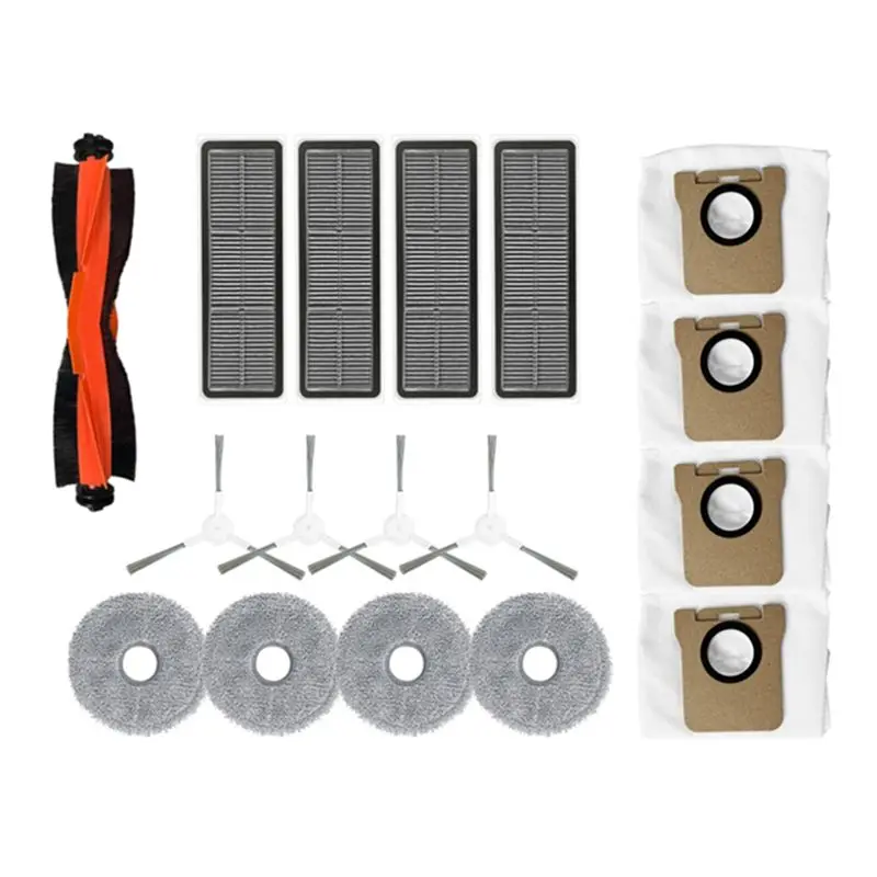 

Запасные части и аксессуары для робота-пылесоса Dreame W20pro Ultra: основная и боковые щетки, HEPA-фильтр, салфетка для влажной уборки - AT64