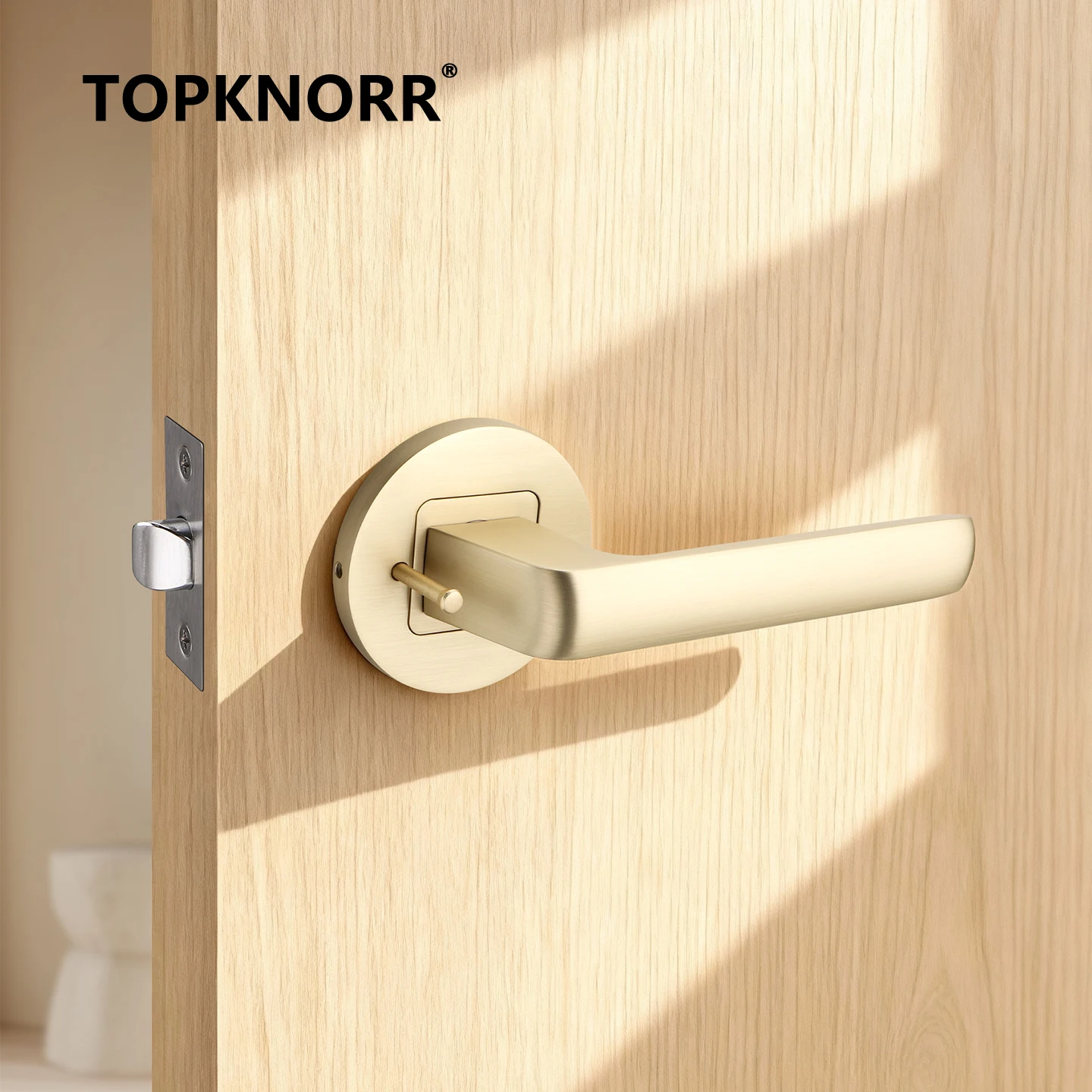 

Универсальный замок для ванной комнаты без ключа с ручкой - Легко открывающийся дверной замок для ванной комнаты для обеспечения приватности и безопасности