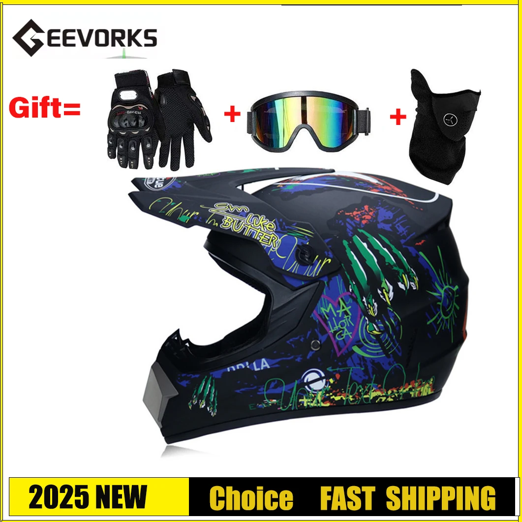 

Велосипедный шлем для грязи, полностью моющийся, полностью съемный мотоциклетный шлем, уменьшает шум ветра с очками для взрослых, для езды на открытом воздухе