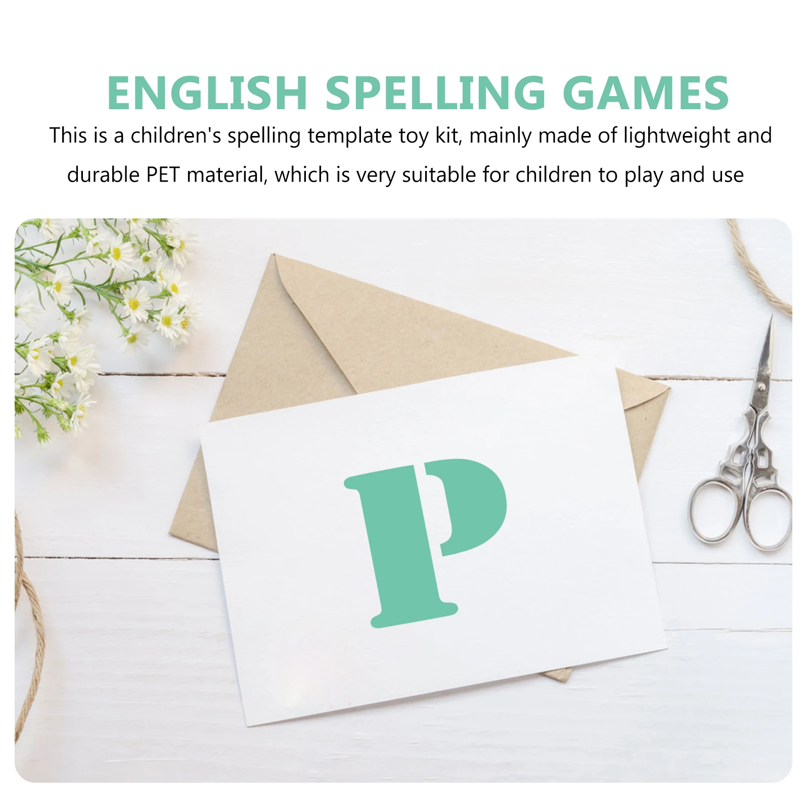 

Alphabet Learning Toy Letter Template Kids Spelling Puzzle Educational Game Lightweight PET Material Safe Durable