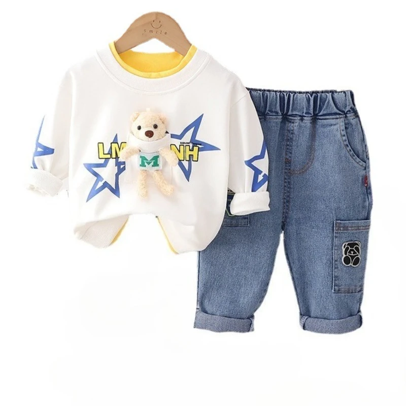 

New Spring Autumn Baby Girls Clothes Suit Children Boys Long Sleeved T-Shirt Pants 2Pcs/Sets Infant Clothing Set Kids Tracksuits
