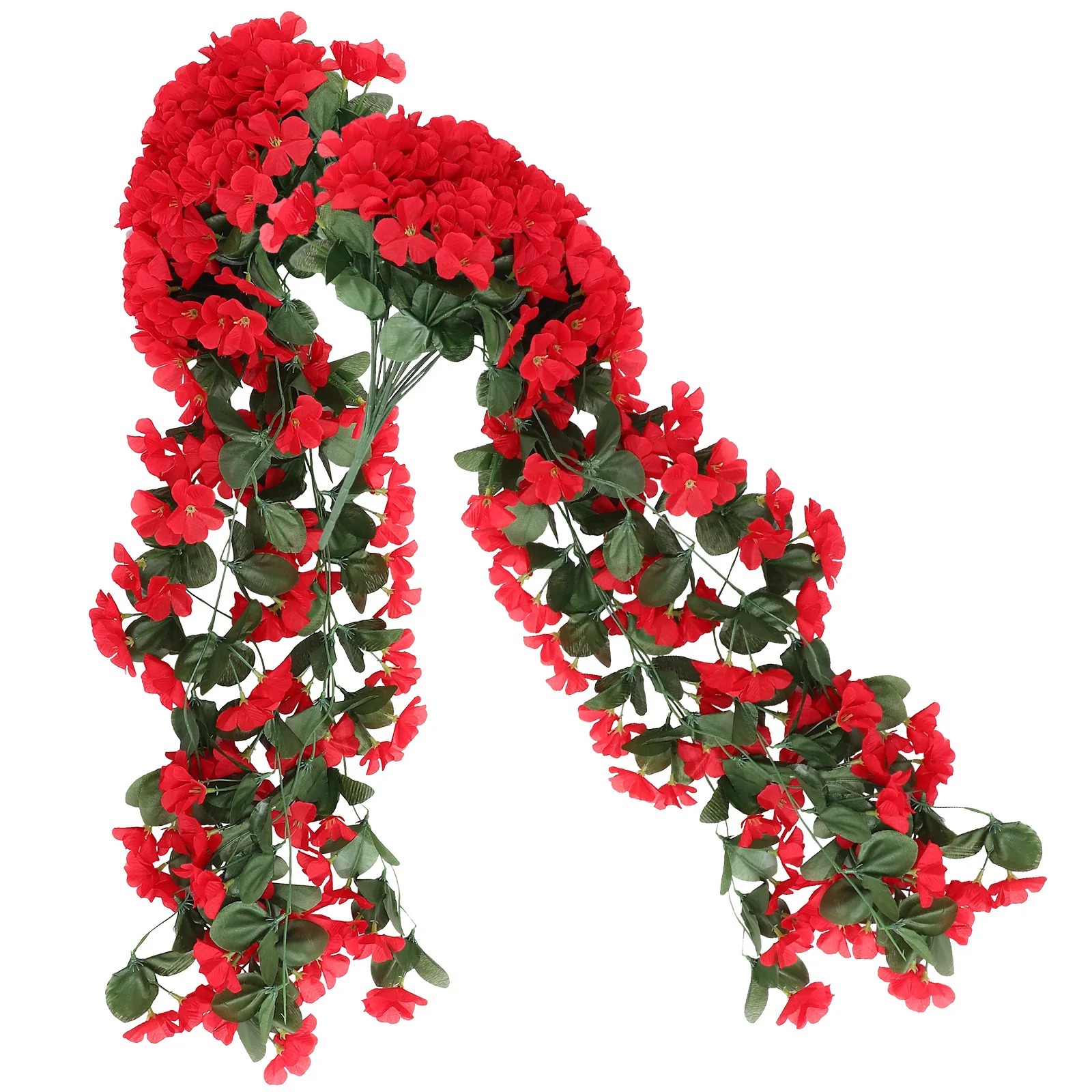 

2Pcs Artificial Hanging Flowers Vines Silk Faux Flower Garland Hanging Plants Decoration for Home Wedding Garden Wall