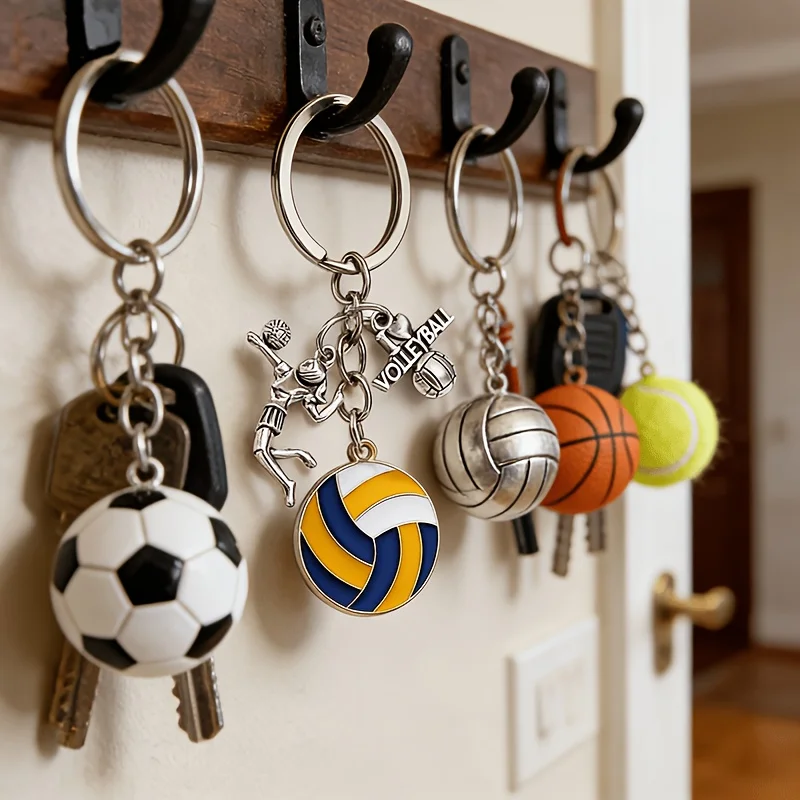 5/12/20sets12Pcs Volleyball-Schlüsselanhänger aus Metall mit Ball und „I Love Volleyball“-Anhänger als Geschenk für Sportler-Fans + Karte und Tüllbeutel – Detail 6