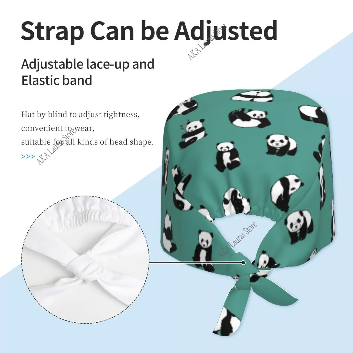 Panda Accessori infermieristici Cappello Scrub Berretto chirurgico Dentista Berretto da laboratorio per animali Berretto Scrub Anestesia Scrub Cap