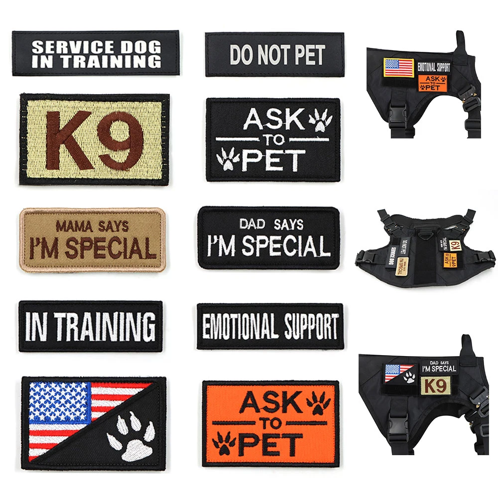 Personalized Dog Harness Tags K9 Dog Collar Harness Name Patches Sticker Label Custom Dog Harness Name Tag Sticker Name ID