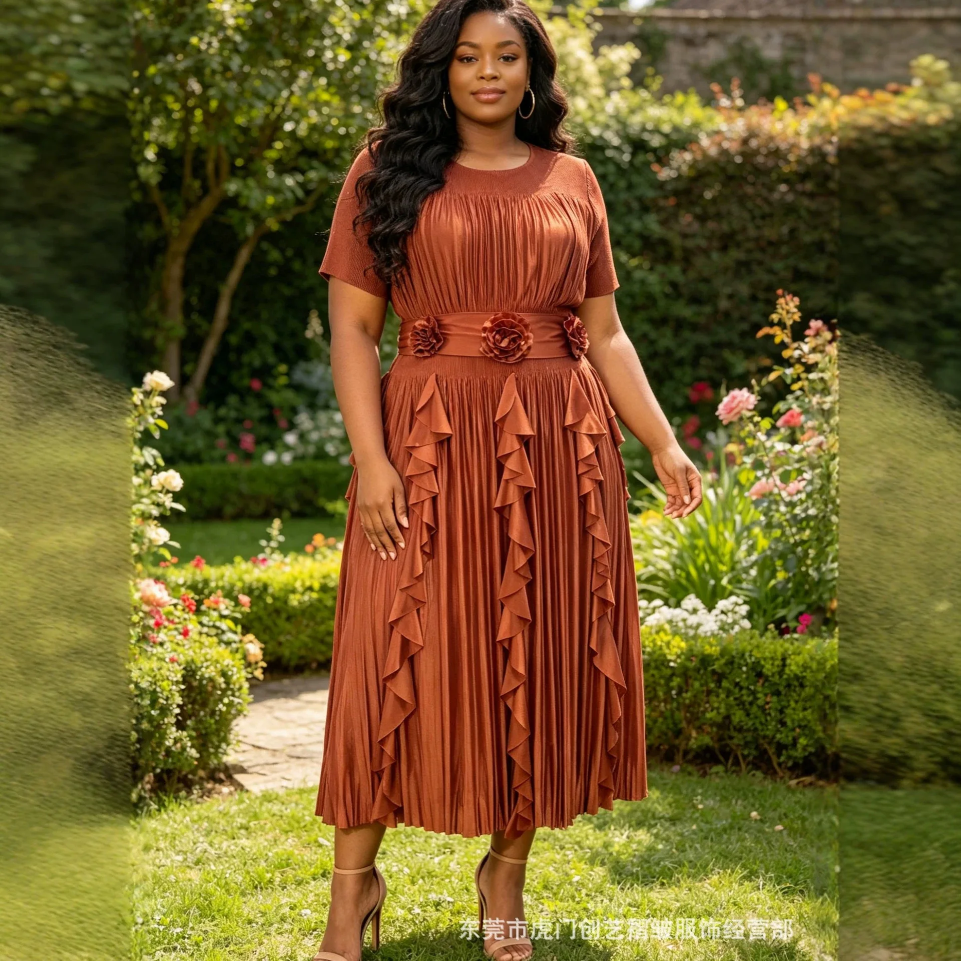 Miyake Summary New Collection: Plus-size Women's Pleated, Versatile, And Slimming Clothes Dress Elegant Beach Prom Boho