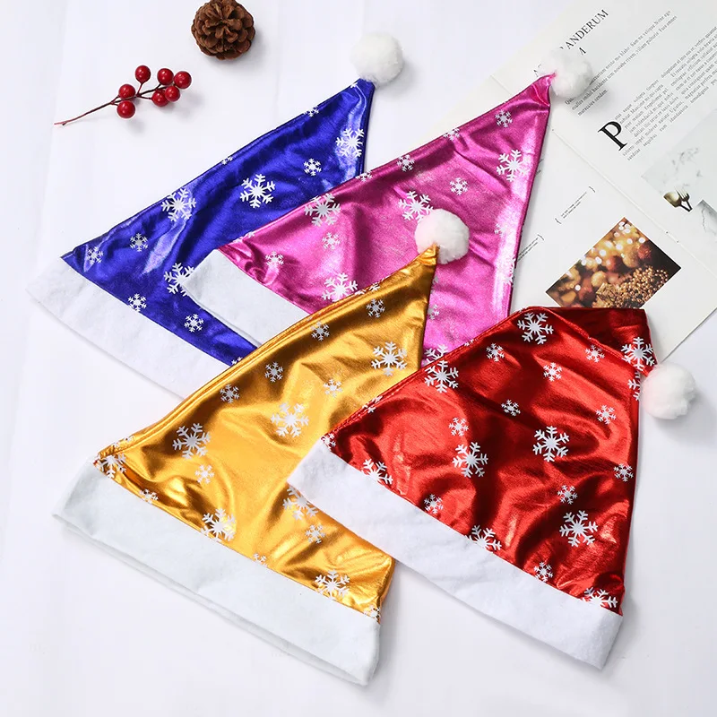 Adult Children'S Bright Cloth Snowflake Christmas Hat Xmas Cosplay Decoration Holiday Themed Party Home Ornament Products