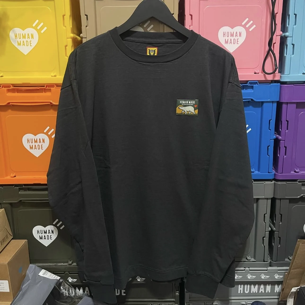 

2025 Unisex Couple Polar Bear Letter Print Creative Loose Long Sleeve Autumn Winter Base Layer T-Shirt