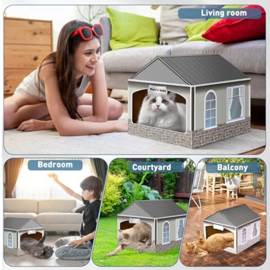 Arranhador de casa de gato de papelão com catnip fácil notool montagem gatinho playhouse 13.5x14.5x13 Polegada diversão interior gato scratcher hous