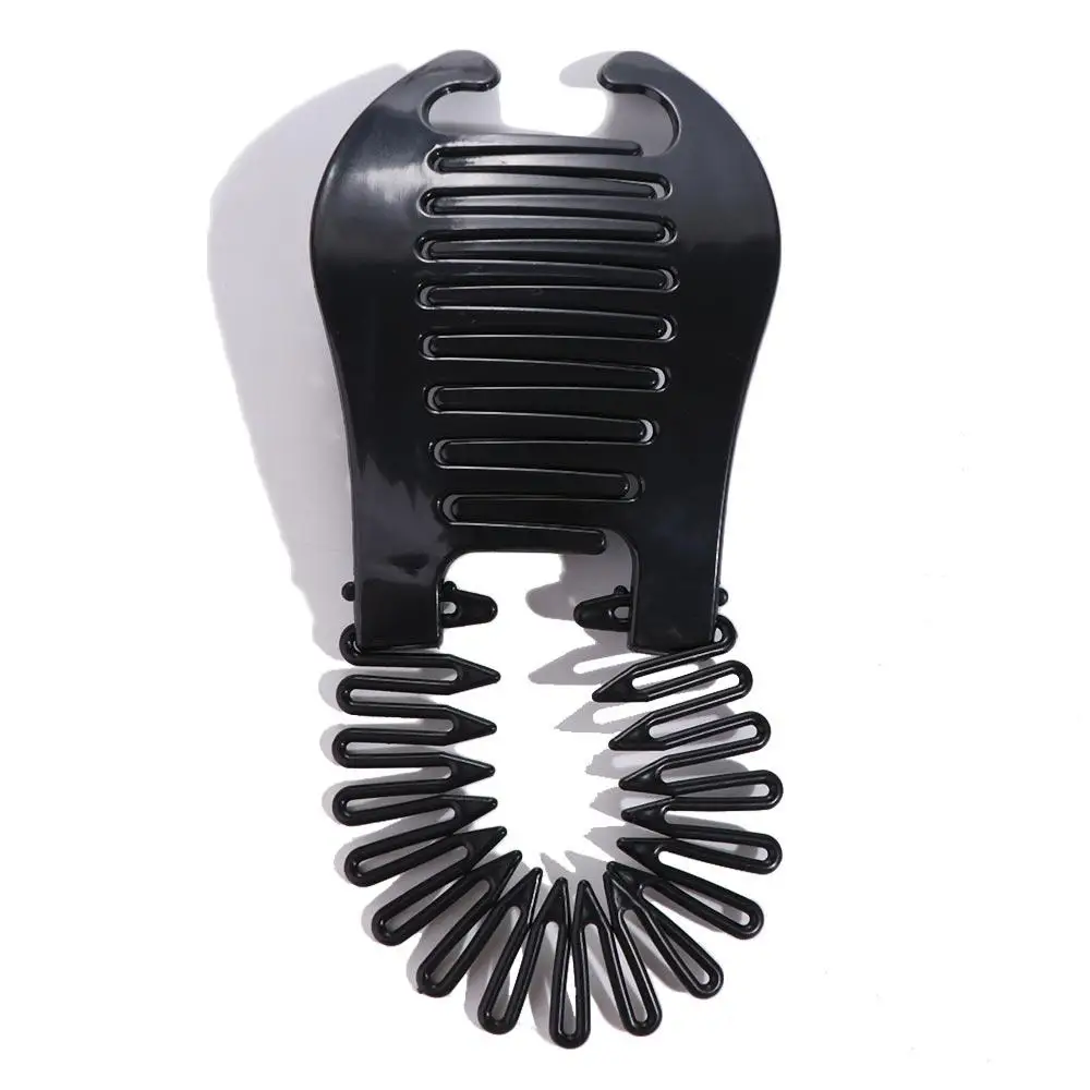 Women Comb Hair Riser Claw Black Brown Flexible Headwear Banana Barrettes Clip Hair Holding Tool Fashion Elastics Hair Comb