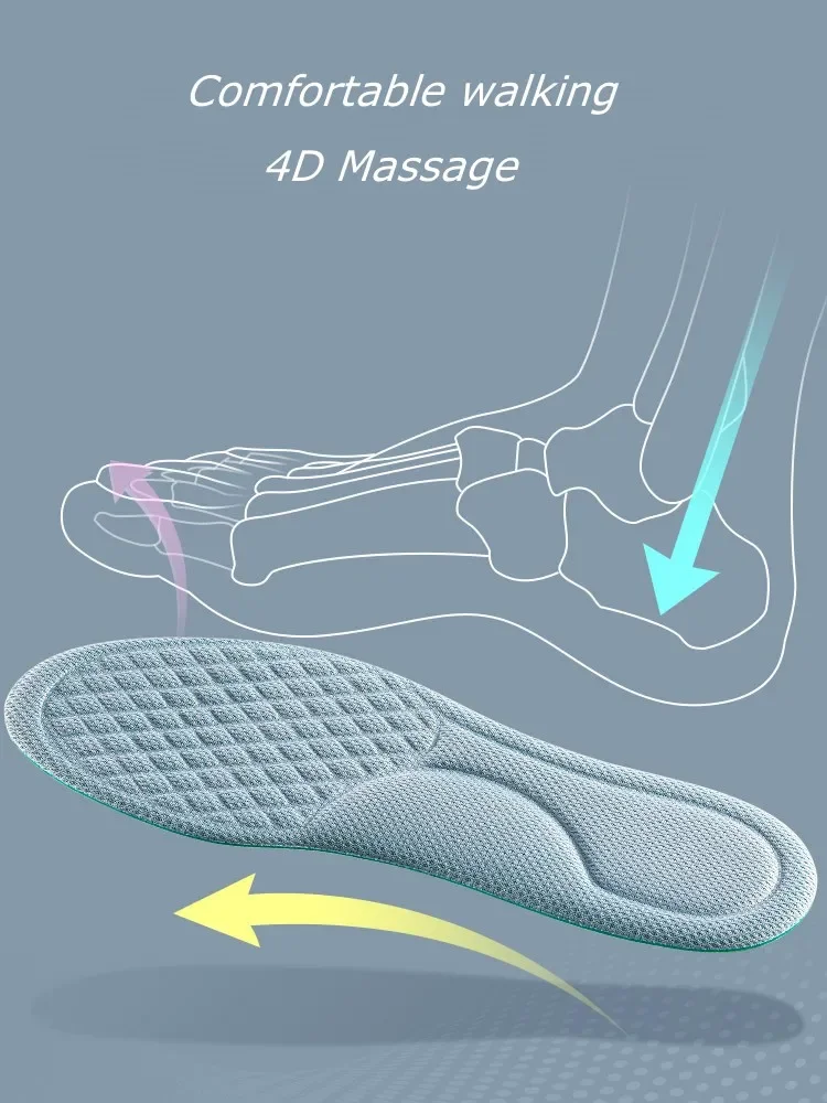 2 stücke Weiche Memory Foam Einlegesohlen für Schuhe Männer Frauen Deodorant Absorbieren-Schweiß Massage Sport Einlegesohle Füße Orthopädische Schuh sohle Laufen