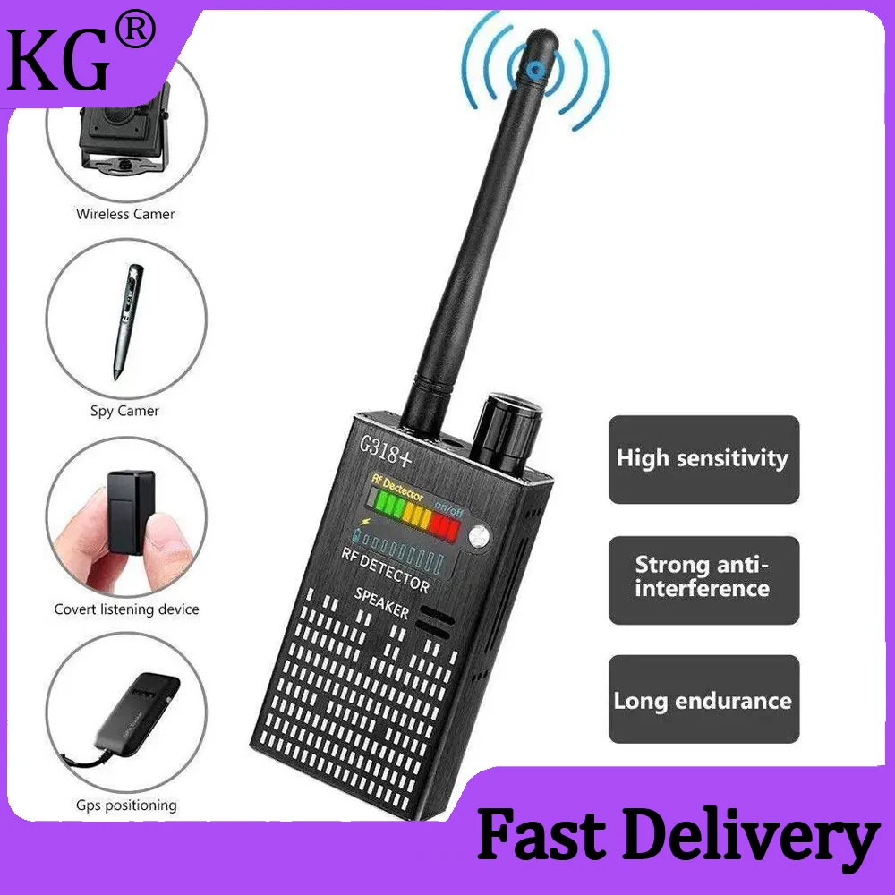 G318 Radio Scanner RF Signal Camera Spy Gadgets Finder Multi-function Detector GPS Tracker Anti-Spy Candid Spy Camera Detector