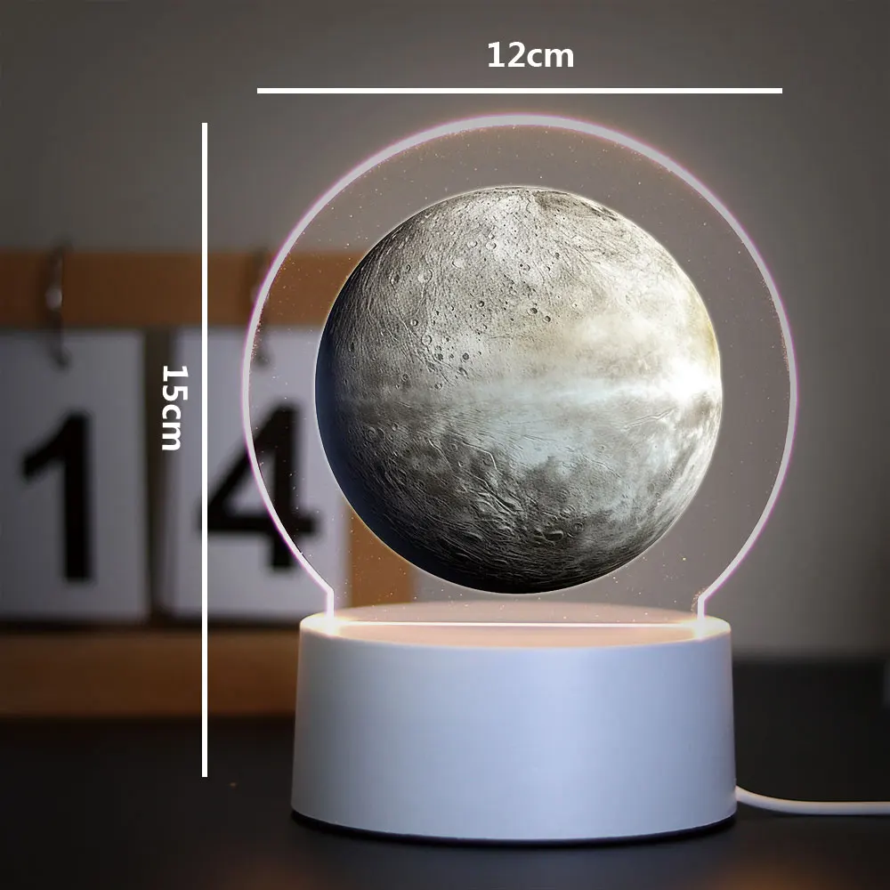 Lampe de chevet de table en grain acrylique pour la décoration intérieure, univers créatif, planète, veilleuse, modèle de terre, cadeau