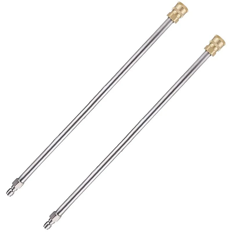 

Pressure Washer Extension Rod, 17-Inch Stainless Steel 1/4 Inch Quick-Connect Electric Washer Nozzle, 2 Pieces
