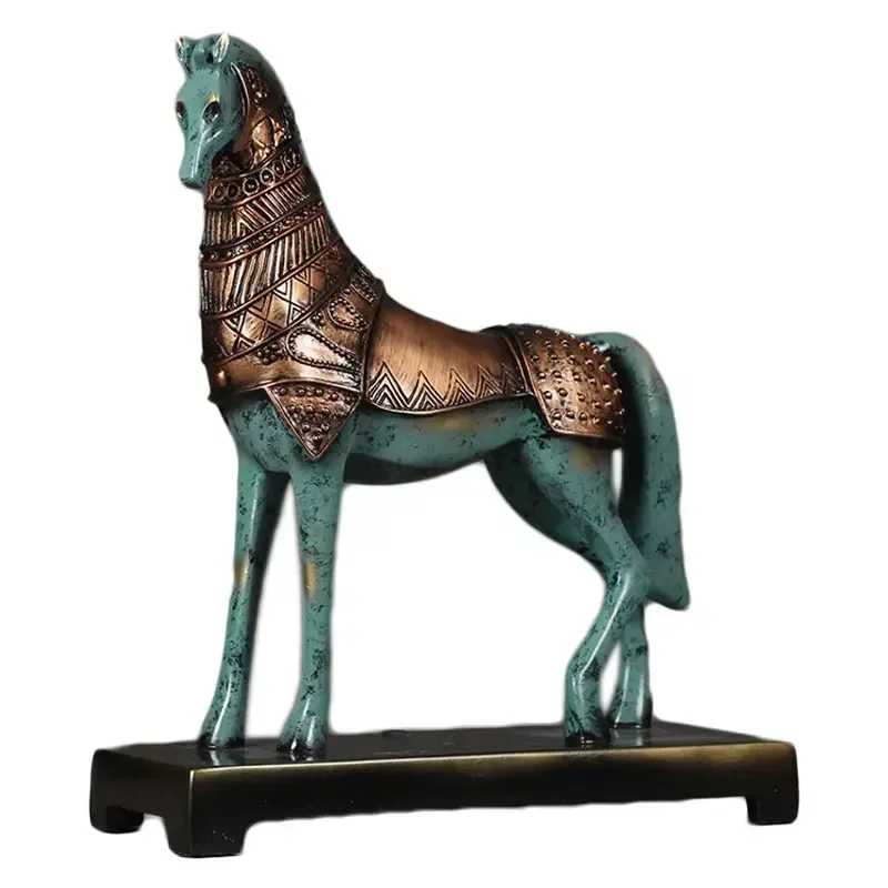 European Luxury Ornaments Office Decoration Home Furnishing Crafts Decor Lucky War Horse Resinic Figurine Custom