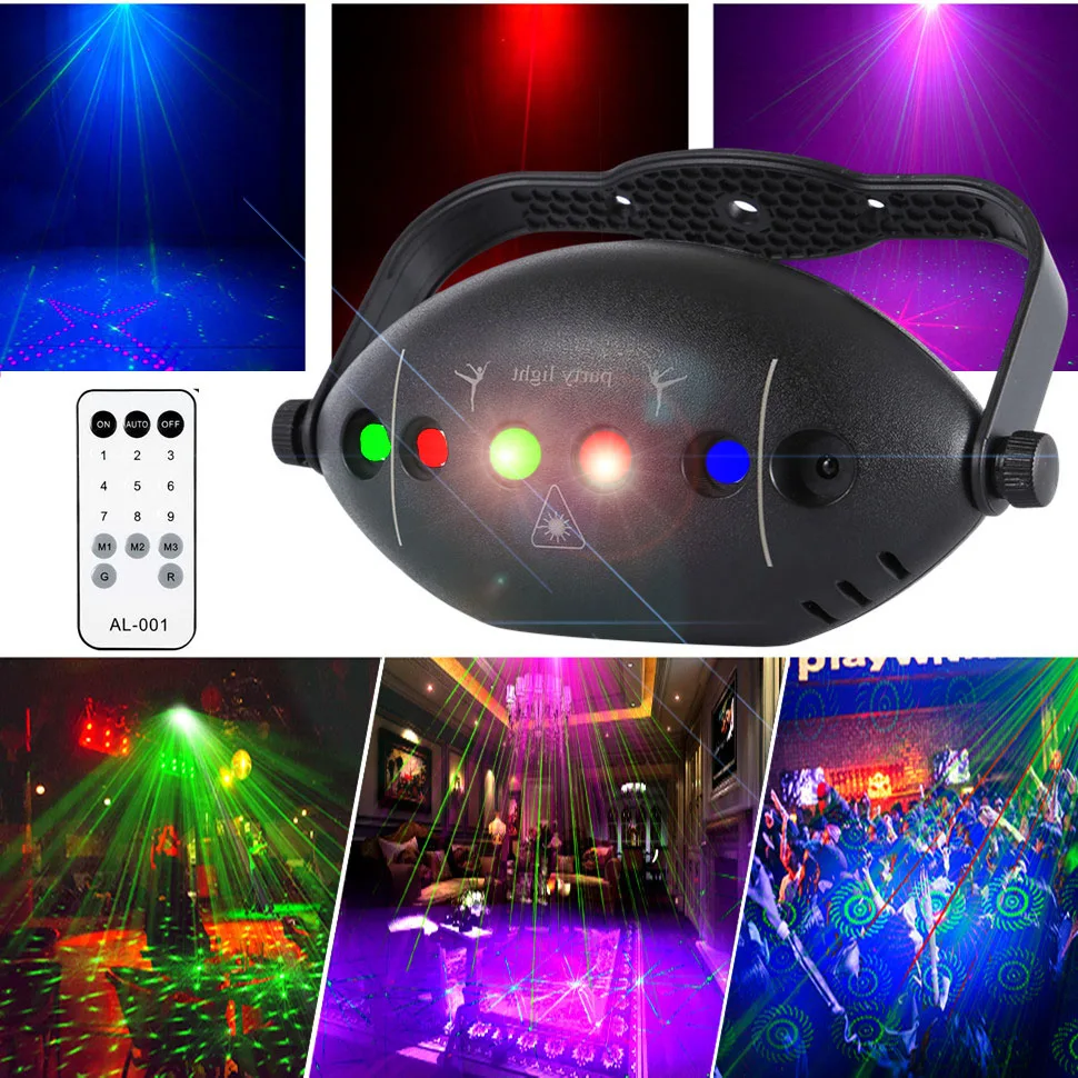 Stage Lights DJ Christmas Laser Projector Disco Rugby Rechargeable Red Green Blue Strobe Party Home Festive Decoration Lights