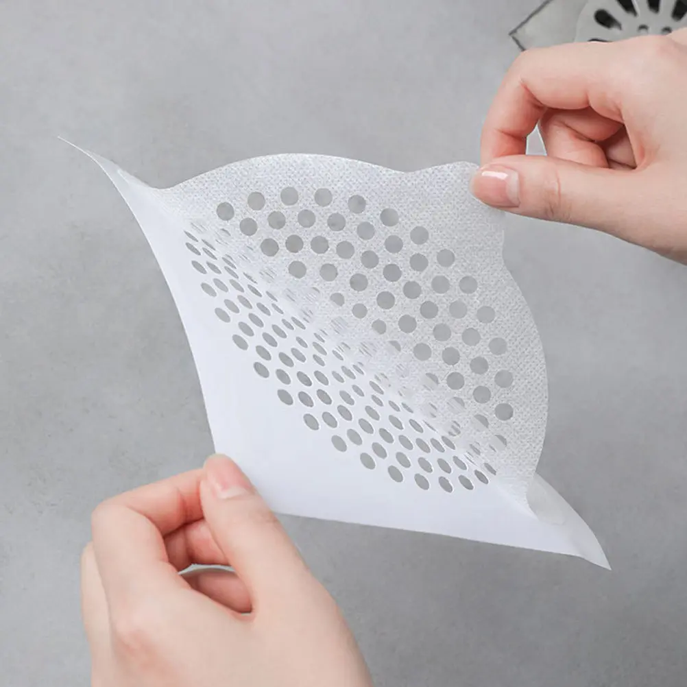 30Pcs Floor Drain Filtering Stickers Strong Adhesion Anti-Blocking Hair Filter Stickers for Kitchen Bathroom Sink Sewer