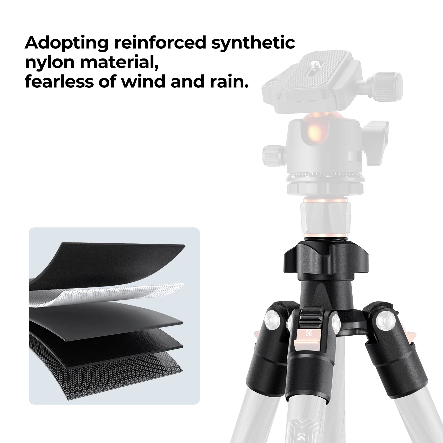 K&F Concept K254C2 63.78Inch/162cm Reversible Folding Carbon Fiber Tripods With 360° Panorama Ball Head Maximum Load 8kg/17.6lbs