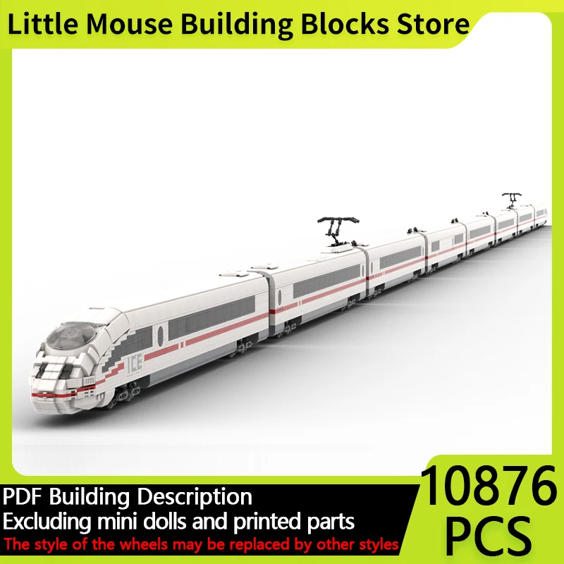 

City Car Model MOC Building Bricks ICE 3 Electric Multiple Unit Modular Technology Gifts Holiday Assemble Children Toys Suit