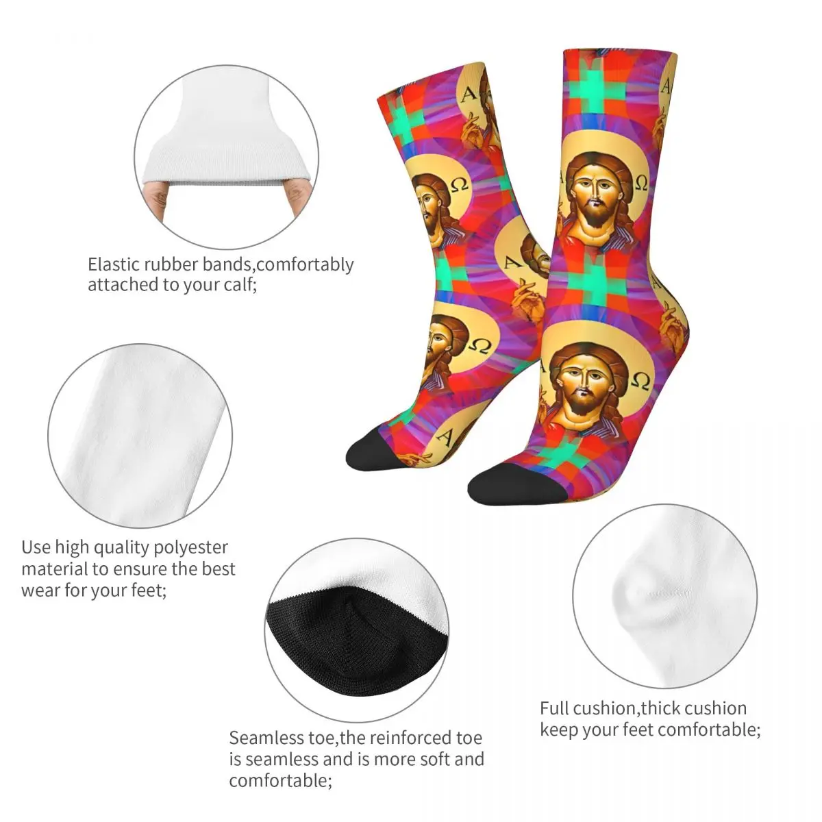 Christ King Of Kings Jesus Socks Male Mens Women Winter Stockings Polyester