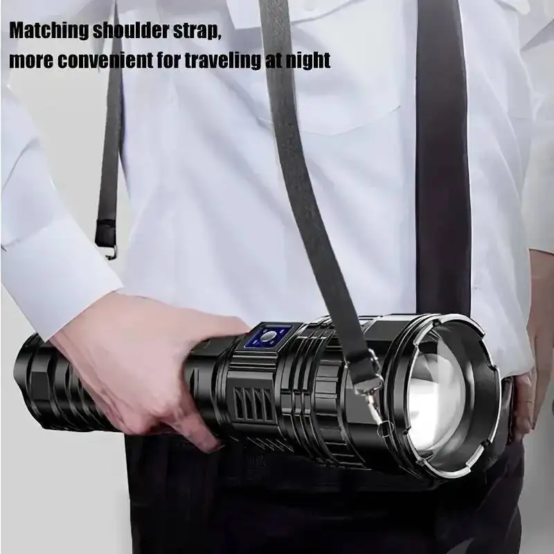 

10000W Built-In Battery Flash Light Emergency Spotlights 9Km 990000000LM Most Powerful Flashlights Tactical Torch 25000Mah
