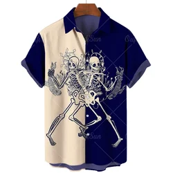 2022 New Skull 3D Printing Short Sleeve Oversized Harajuku Hot Style Hot Sale Men's Loose 3D Digital Printing T-Shirt