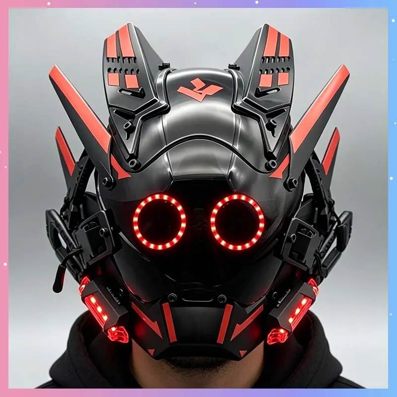 Máscara Cyberpunk, Máscara De Samurái Mecánica Con Círculo De Luz Led, Disfraces De Cosplay, Casco, Accesorios Para Fiestas De Halloween, Carnaval, Bar, Regalo Para Adultos — -65%, 96.11€ Coupon, from 49.96€ – 65% descuento – €49.96