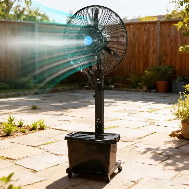 26 Inches Portable Water Spray Cooling Mist Fan 220/110V Industrial Fan Manufacturer