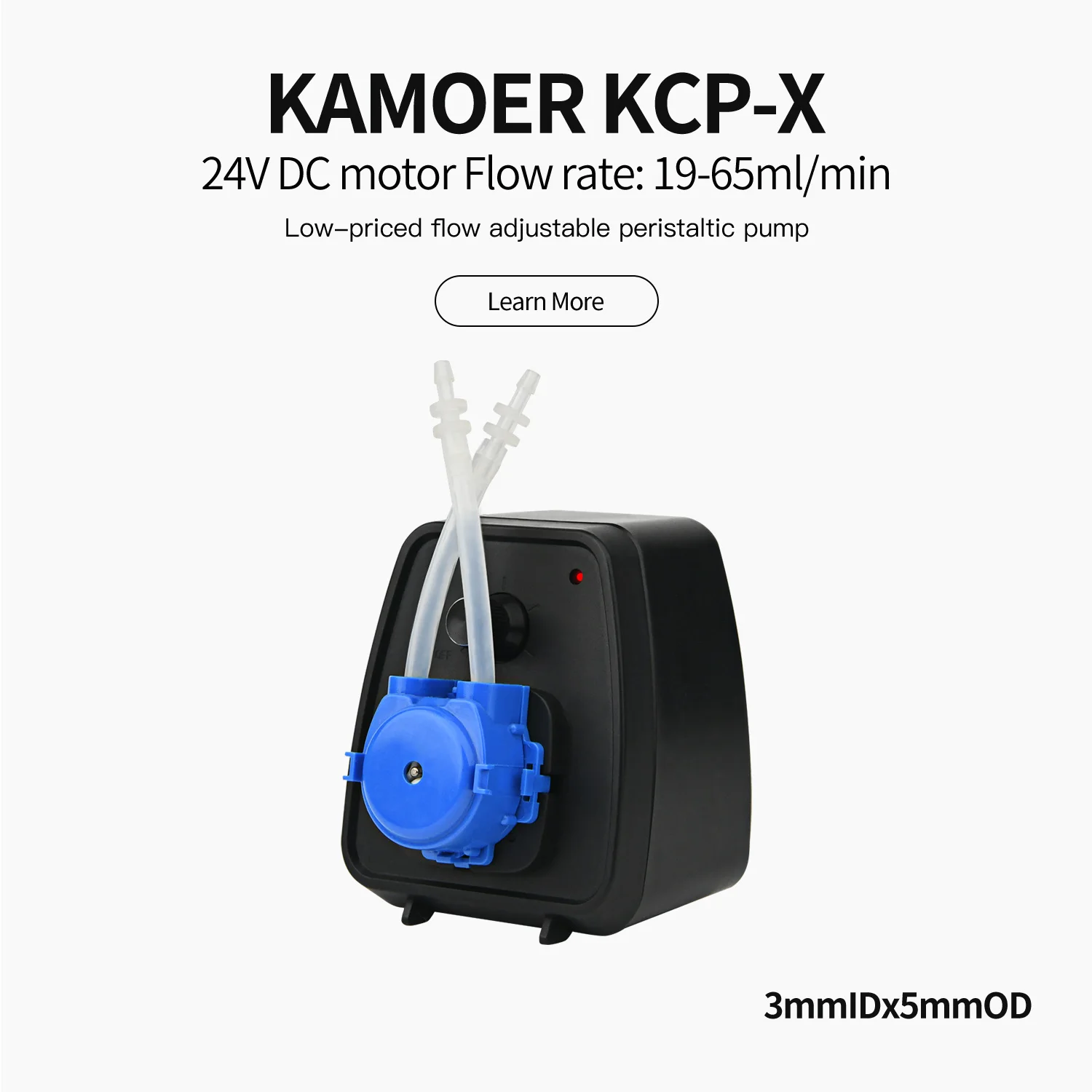 Kamoer 19~65ml/min KCP-X Super Mini Peristaltic Pump 24V DC Motor Adjustable Flow Dosing Pump Self-priming Pump for Lab