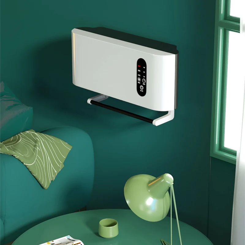 Riscaldatore a parete, riscaldatore ad aria per uso domestico da 2000W, ventilatore ad aria calda con telecomando da tavolo, riscaldatore elettrico istantaneo da bagno