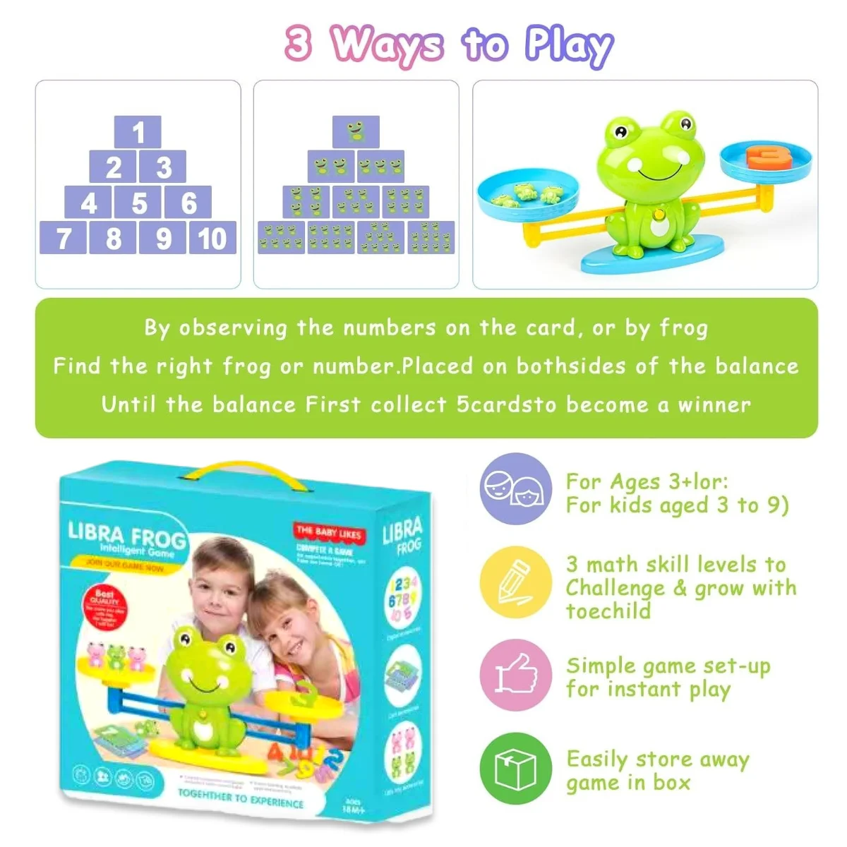 Brinquedos de contagem de equilíbrio de sapo, jogos legais de aprendizagem de matemática para meninos e meninas, brinquedo pré-escolar de números educativos, presente divertido para crianças