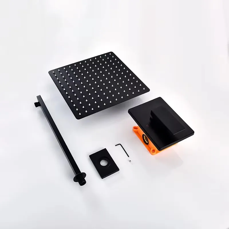 Set combinato doccia nero opaco Soffione doccia a pioggia Set miscelatore rubinetto doccia bagno