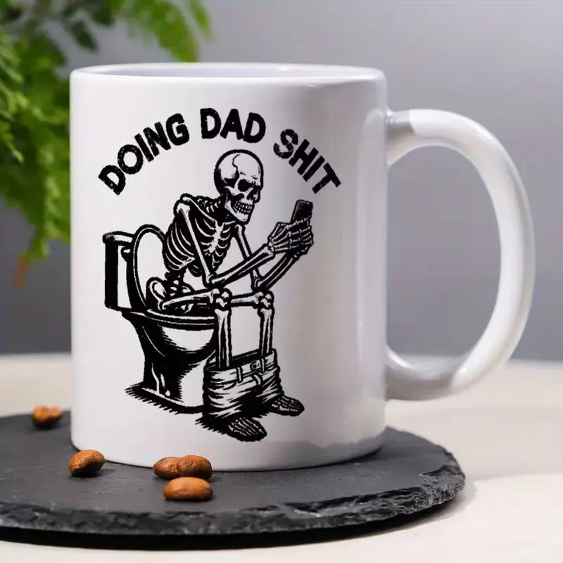 [Fun Skeleton Coffee Mug] High-Quality Fun Skeleton Coffee Mug with the Phrase 
