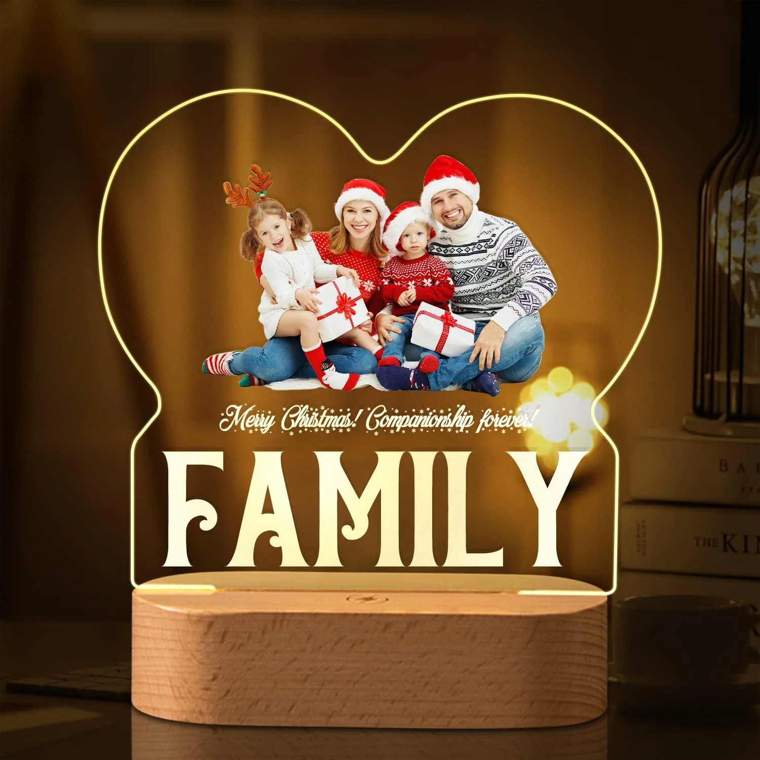 Personalized 3D Acrylic Photo Lamp Custom Christmas Gift Pet Custom Souveniry Gifts Couple Photo Lamp 3D Led Night Light Decro