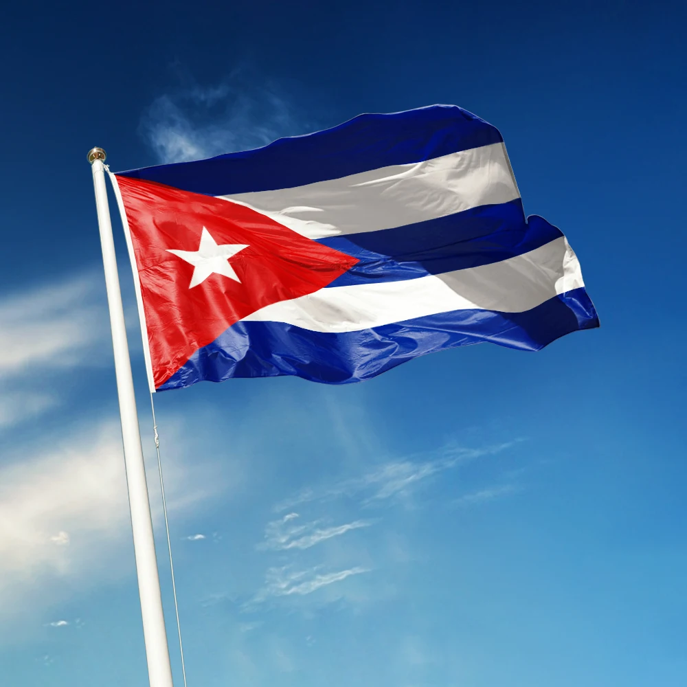 3x5 Ft Republic of Cuba Flag Vivid Color and Fade proof Solitary Star Flags Polyester with Brass Grommets 3 X 5 Ft